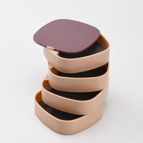 Wielopoziomowa szkatułka na biżuterię, organizer Premium - niebieska