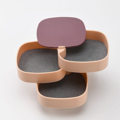 Wielopoziomowa szkatułka na biżuterię, organizer Premium - niebieska