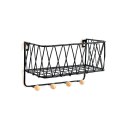 Wisząca półka z wieszakami, styl LOFT- czarna, 25,5cm