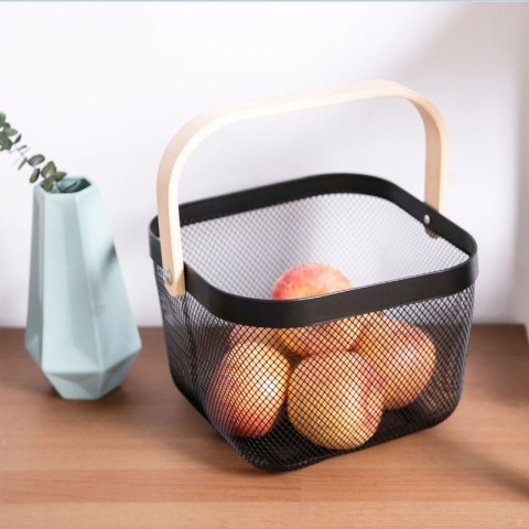 Metalowy koszyk na owoce styl skandynawski - szary