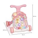 Interaktywny pchacz / Edukacyjny stolik 3w1 - różowy