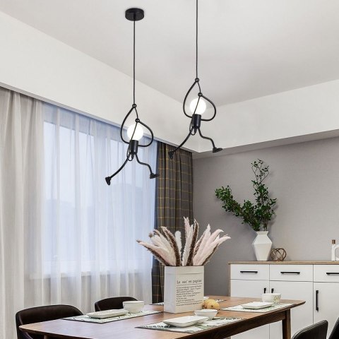 Lampa sufitowa Loft - czarna, ludzik Humanoid LED typ. I