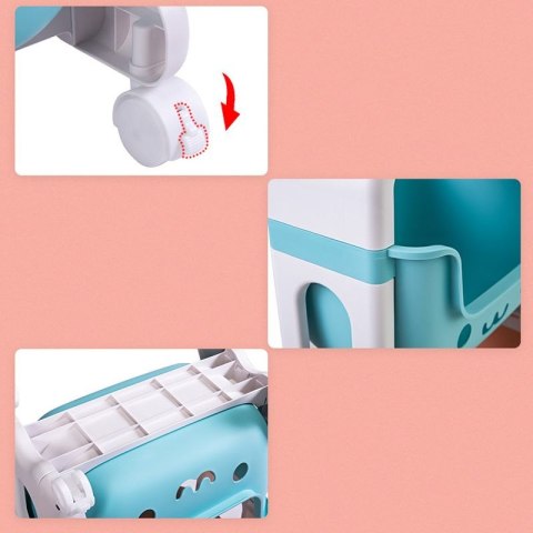 Regał na kółkach z czterema szufladami