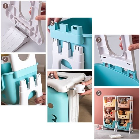 Regał na kółkach z czterema szufladami