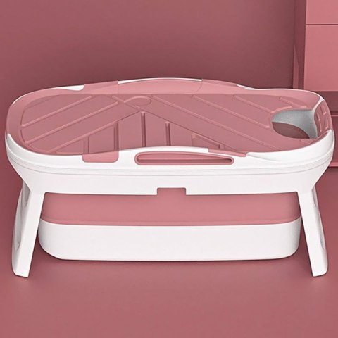 Składana wanna do kąpieli z pokrywą - różowa