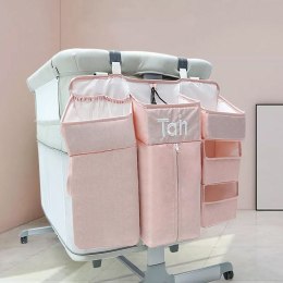 Wielofunkcyjny przybornik, organizer do łóżeczka XXL - różowy