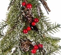 Choinka 40cm, zielono-czerwona