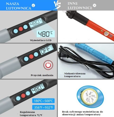 Lutownica cyfrowa z regulacją temperatury 90W