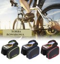 Torba rowerowa z etui na telefon/ Sakwa rowerowa B-SOUL — czerwona