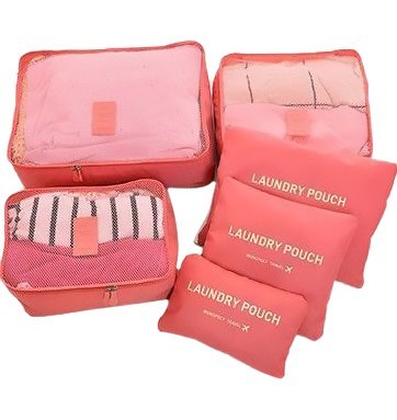 Zestaw organizerów podróżnych do walizki i szafy (6szt) - szary