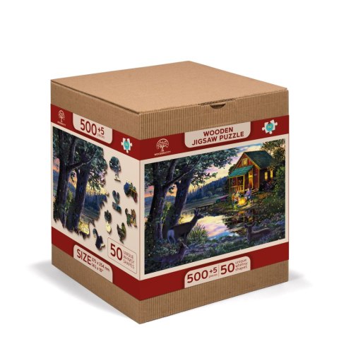 Drewniane Puzzle z figurkami - Wieczór w Lakehouse, 505 elementów