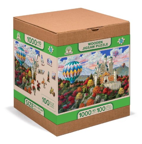 Drewniane Puzzle z figurkami - Zamek Neuschwanstein, 1010 elementów