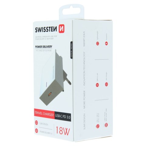 Ładowarka do iPhone 3.0 18W Power Delivery Swissten - biała