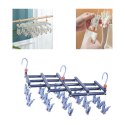 Praktyczny składany wieszak suszarka na ubrania z klipsami, 19 klipsów, ciemnoniebieski