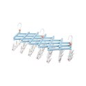 Praktyczny składany wieszak suszarka na ubrania z klipsami, 29 klipsów, jasnoniebieski