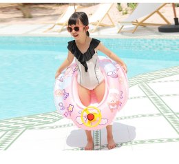 Ponton dla dzieci do pływania, Materac dmuchany — różowy