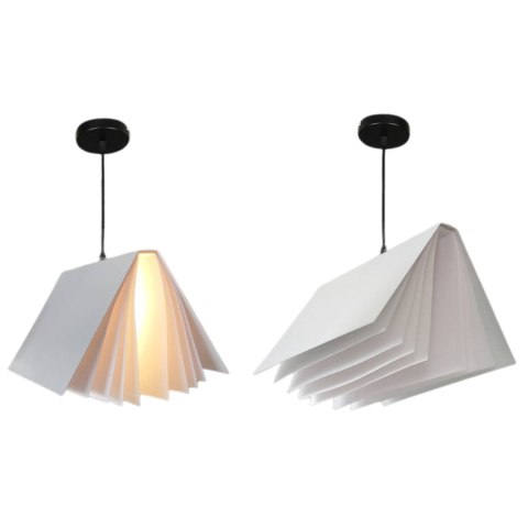 Stylowa lampa wisząca - książka, biała