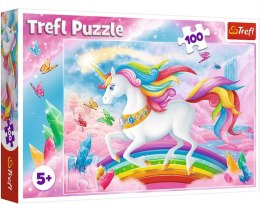 Trefl: Puzzle 100 el. - W kryształowym świecie jednorożców