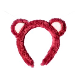 Pluszowa opaska z uszami niedźwiadka - ciemnoróżowa