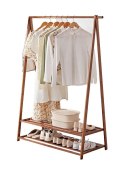 Bambusowy wolnostojący trapezowy wieszak na ubrania 116 cm