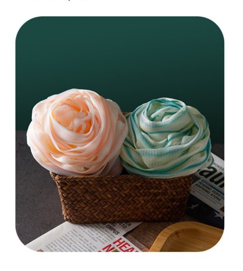 Myjka, gąbka do kąpieli w kształcie róży - różowa