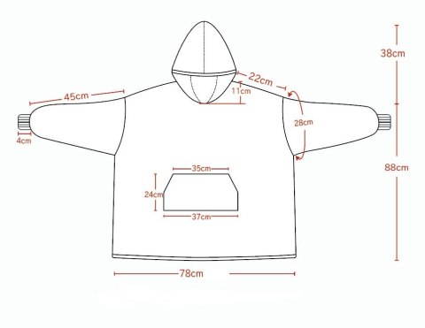 Ciepła bluza 4w1 Oversize, Kocobluza z polaru - różowa