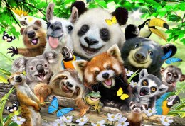 Drewniane Puzzle z figurkami - Wesołe Selfie-Misie rozm. XL, 1010 elementów