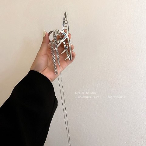 Łańcuszek Blasku - Ozdobna Spinka, Klamra do Włosów Srebrna