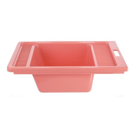 Miska na wannę z korkiem, POLSKI PRODUKT - łososiowa