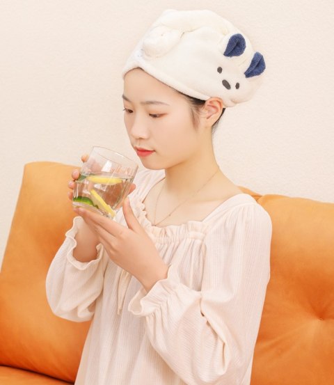 Superchłonny ręcznik do włosów, turban do włosów - beżowy