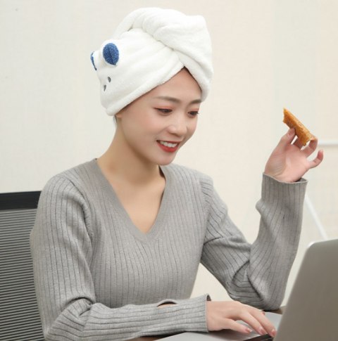 Superchłonny ręcznik do włosów, turban do włosów - beżowy