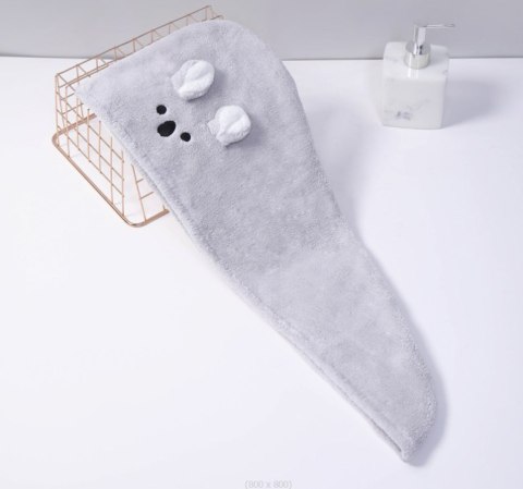 Superchłonny ręcznik do włosów, turban do włosów - szary