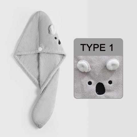 Superchłonny ręcznik do włosów, turban do włosów - szary