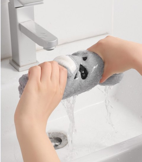 Superchłonny ręcznik do włosów, turban do włosów - szary