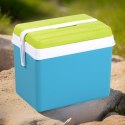 Lodówka turystyczna 35L KAMAI EDA na wkłady mrożące, turkusowa z białą rączką i zieloną pokrywą