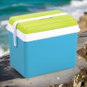 Lodówka turystyczna 35L KAMAI EDA na wkłady mrożące, turkusowa z białą rączką i zieloną pokrywą