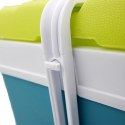 Lodówka turystyczna 35L KAMAI EDA na wkłady mrożące, turkusowa z białą rączką i zieloną pokrywą