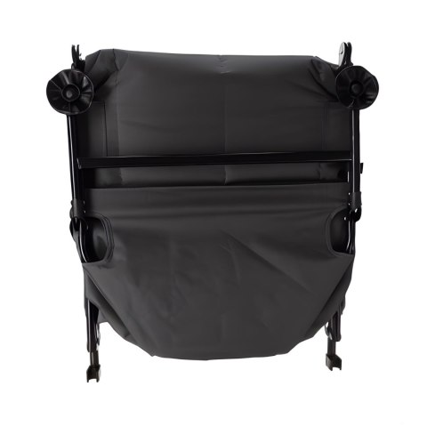 Składane łóżko turystyczne BIZNESOWE, polowe, kanadyjka PREMIUM - czarny materac