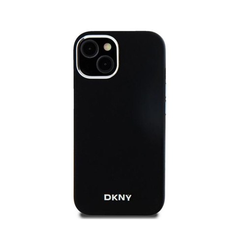 DKNY Liquid Silicone Small Metal Logo MagSafe - Etui iPhone 15 Plus / 14 Plus (czarny)