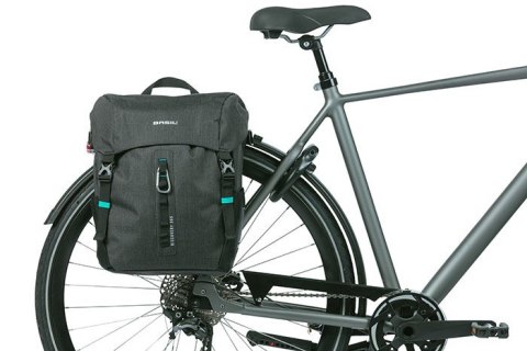 Sakwa pojedyncza BASIL DISCOVERY 365D SINGLE PANNIER BAG L 20L, Hook On System, wodoodporna black melee (NEW).