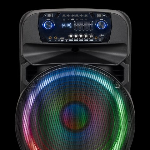 Aktywna kolumna głośnikowa (z 2 mikrofonami bezprzewodowymi UHF, SD, Bluetooth, FM, USB, LED) 60 Watt