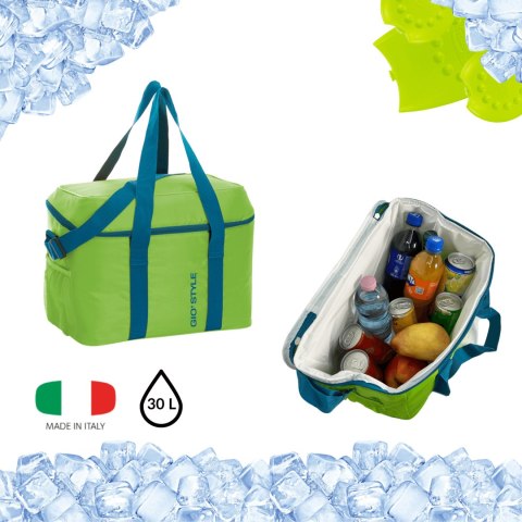 Torba termiczna Kamai Gio Style na ramię, zielona, z kieszenią boczną i uchwytem do noszenia, pojemność 30L