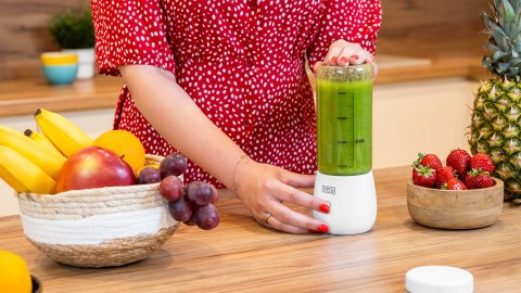 Blender bezprzewodowy, szklany kubek, 450ml, 100W , 6 noży