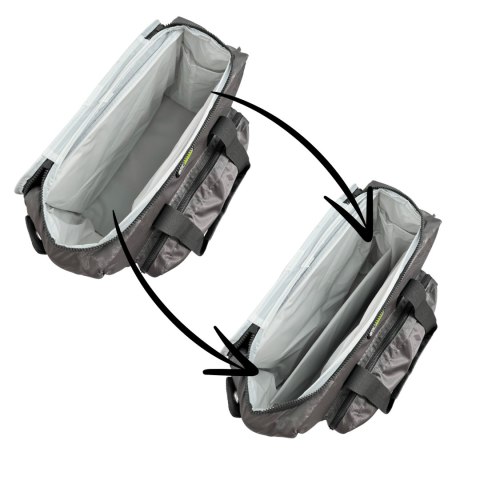 Torba termiczna Kamai Gio Style na ramię, pastelowy szary, z kieszeniami i rączką do noszenia, pojemność 33L