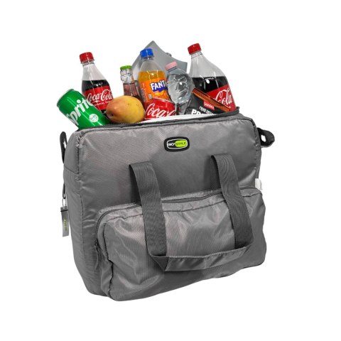 Torba termiczna Kamai Gio Style na ramię, pastelowy szary, z kieszeniami i rączką do noszenia, pojemność 33L