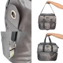 Torba termiczna Kamai Gio Style na ramię, pastelowy szary, z kieszeniami i rączką do noszenia, pojemność 33L