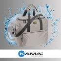 Torba termiczna Kamai Gio Style na ramię, pastelowy szary, z kieszeniami i rączką do noszenia, pojemność 33L