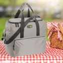 Torba termiczna Kamai Gio Style na ramię, pastelowy szary, z kieszeniami i rączką do noszenia, pojemność 33L