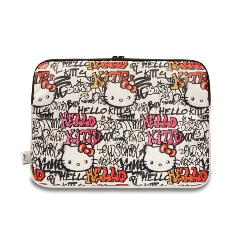 Hello Kitty Zip PU Tags Graffiti Sleeve - Etui na notebooka 13" / 14" (beżowy)