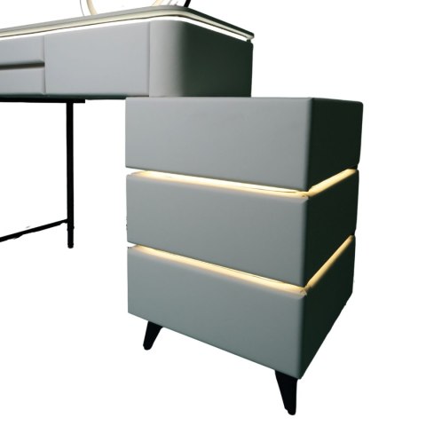 Toaletka kosmetyczna LED Marmurek/ Komplet mebli blat 100 cm Ana - kolor biały